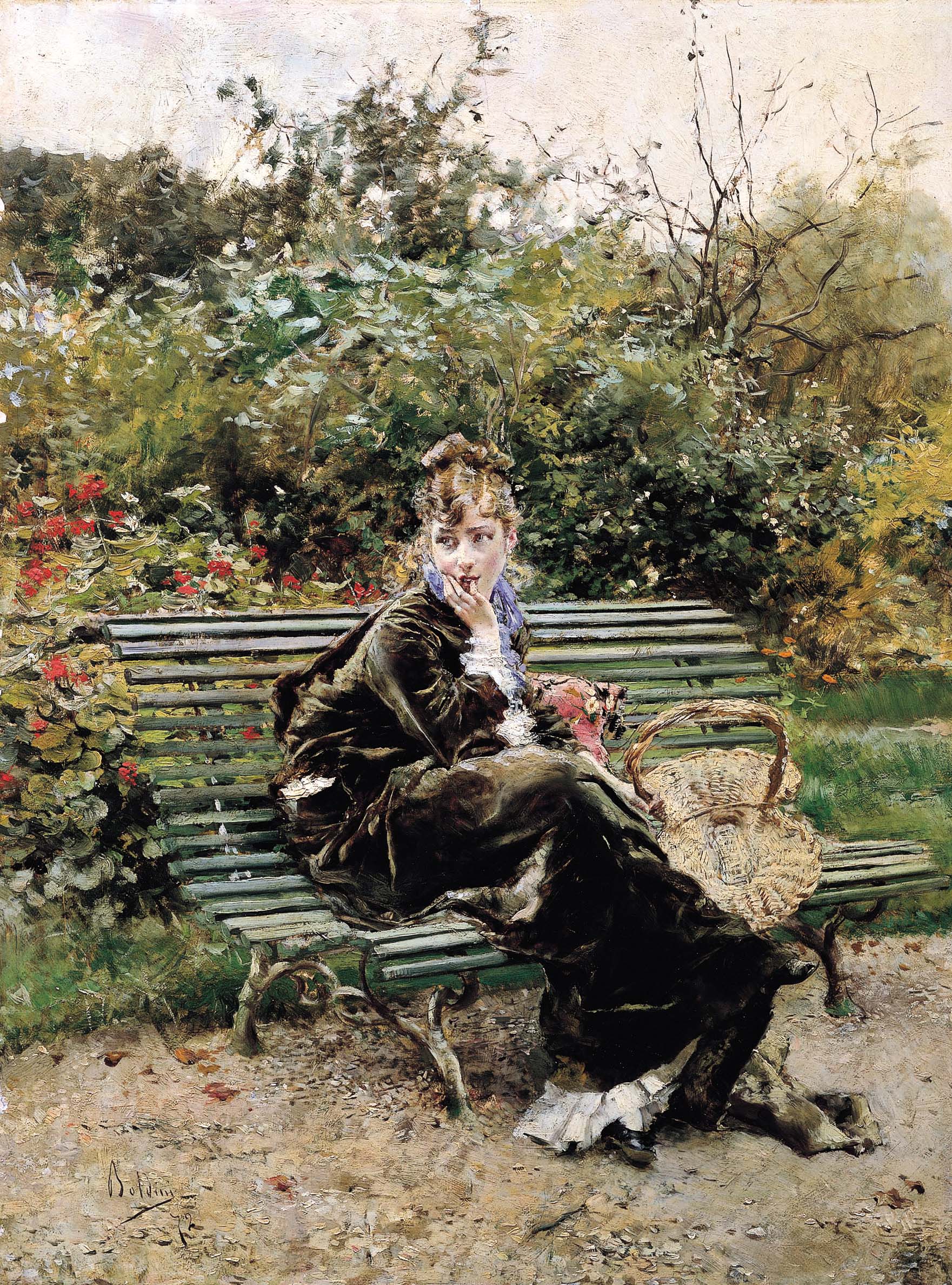 “Sulla panchina al Bois (Hyde Park)”, 1872 (particolare)