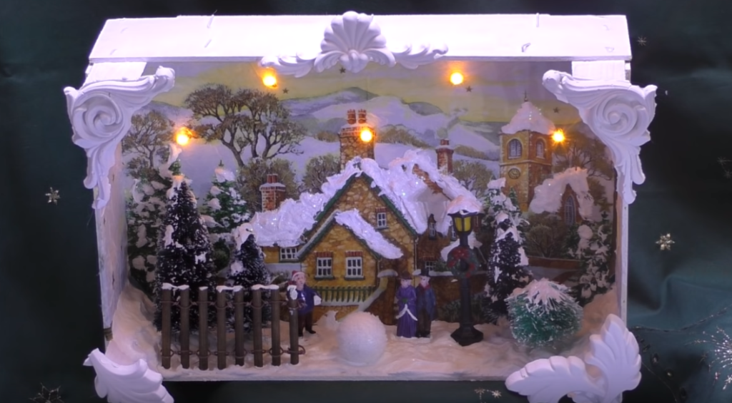 Il Diorama Dell Inverno Suggestive Scatole Fai Da Te Utilizzando Le Cassette Della Frutta Tutorial Stile Arte